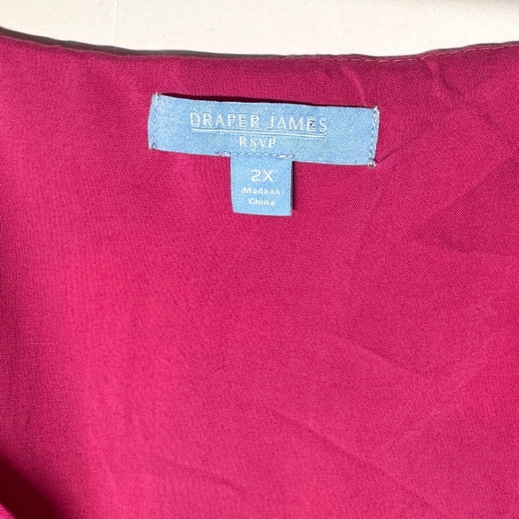 NEW! Draper James RSVP Hot Pink Orange Floral Wrap Top Fit Flare Dress 2X - Picture 5 of 16